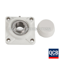 FPL 207 S/S N6 WHT, White Thermoplastic Square Flange Housing Unit with a 35 bore - Select Range