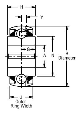 GW 208 PPB8, Disc Harrow Bearing with a 1.1/8 inch bore - Premium Schematic