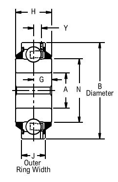 GW 209 PP 8, Disc Harrow Bearing with a 1.1/4 inch bore - Premium Schematic