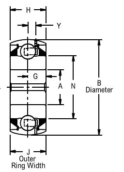 GW 211 PPB3, Disc Harrow Bearing with a 1.1/2 inch bore - Premium Schematic