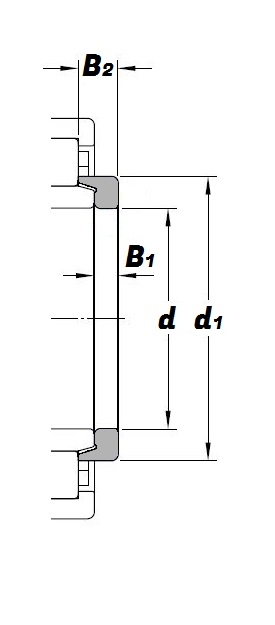 HJ 210, Angle Ring for Cylindrical Roller Bearing - Premium Range Schematic