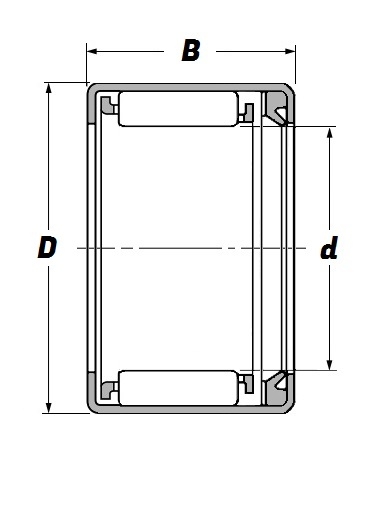 HK 0810 RS, Drawn Cup Needle Roller Bearing with a 8mm bore - Budget Range Schematic