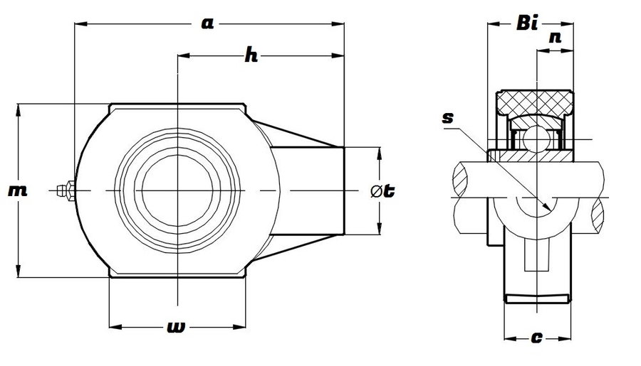 HPL 205 16 S/S N6 GRN, Green Thermoplastic Hanger Housing Unit with a 1 inch bore - Select Range Schematic