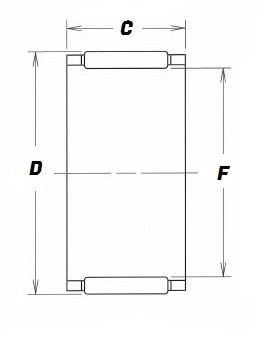 K 10 14 10, Needle Roller and Cage Assembly with a 10mm bore - Premium Range Schematic