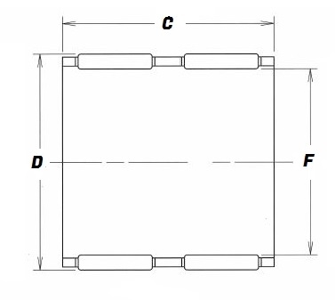 K 25 30 26 ZW, Needle Roller and Cage Assembly with a 25mm bore - Premium Range Schematic