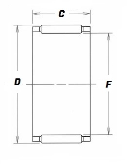 K 45 50 27, Needle Roller and Cage Assembly with a 45mm bore - Premium Range Schematic