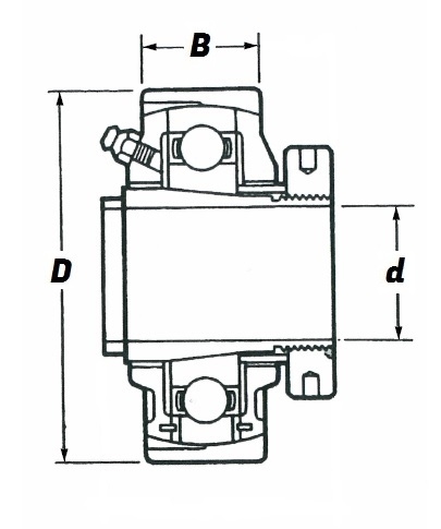 LTW 14, Externally Aligning Ball Bearing with a 1.1/2 inch bore - Budget Range Schematic