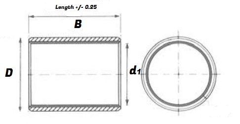 MB 2020 U Split Bush Bearing - U Type Schematic