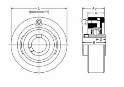 MSC 95, 'Premium' Cartridge Bearing Unit with a 95mm bore. Schematic