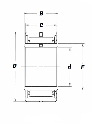 NA 4902 RS, Needle Roller Bearing with a 15mm bore - Premium Range Schematic