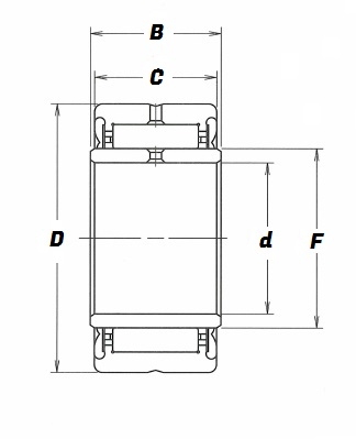 NA 4910 2RS, Needle Roller Bearing with a 50mm bore - Premium Range Schematic