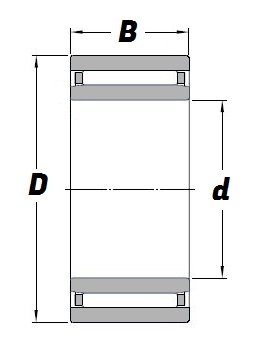 NAO 90 120 30, Needle Roller Bearing with Machined Rings and a 90mm bore - Premium Range Schematic