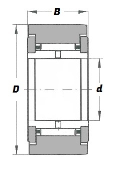NATR 15 X, Yoke Type Support Roller with a 15mm bore - Budget Range Schematic
