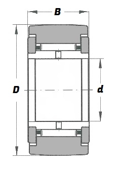 NATR 15, Yoke Type Support Roller with a 15mm bore - Budget Range Schematic