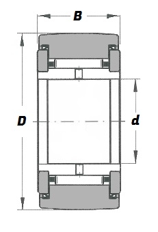 NATR 50 PP, Yoke Type Support Roller with a 50mm bore - Premium Range Schematic