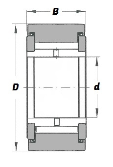 NATV 12 PPX, Yoke Type Support Roller with a 12mm bore - Select Range Schematic