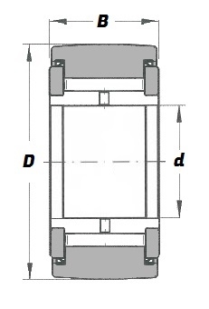 NATV 17 PP, Yoke Type Support Roller with a 17mm bore - Premium Range Schematic