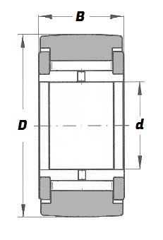 NATV 20, Yoke Type Support Roller with a 20mm bore - Premium Range Schematic