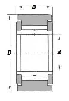 NATV 5 X, Yoke Type Support Roller with a 5mm bore - Premium Range Schematic