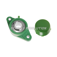 NFL 208 S/S N 6 GRN, Green Thermoplastic Oval Flange Housing Unit with a 40mm bore - Budget Range