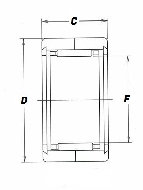 NK 6/12, Needle Roller Bearing with a 6mm bore - Budget Range Schematic