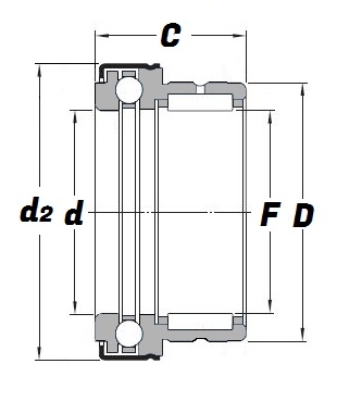 NKX 30 Z, Combined Needle Roller Bearing with a 30mm bore - Budget Range Schematic