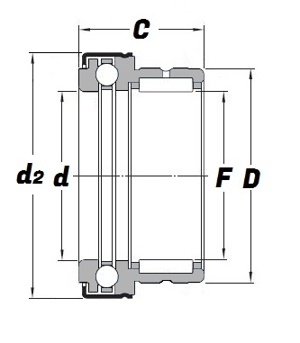 NKX 35 Z, Combined Needle Roller Bearing with a 35mm bore - Budget Range Schematic