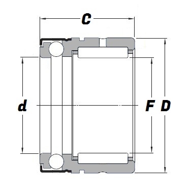 NX 7 Z, Combined Needle Roller Bearing with a 7mm bore - Budget Range Schematic