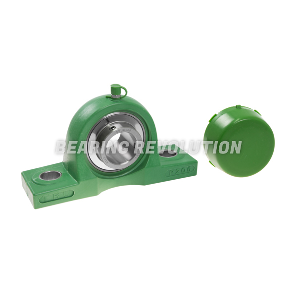 PPL 205 S/S N 6 GRN, Green Thermoplastic Pillow Block Housing Unit with a 25mm bore - Budget Range