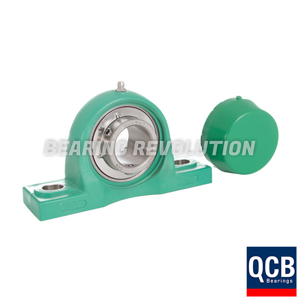 PPL 210 32 S/S N6 GRN, Green Thermoplastic Pillow Block Housing Unit with a 2 inch bore - Select Range