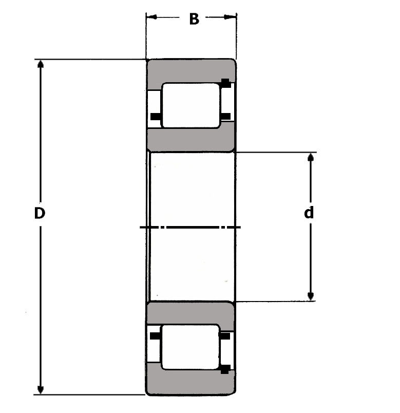 R 1308 YS, Radial Roller Bearing - Premium Brand Schematic