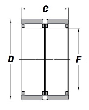 RNAO 45 62 40, Needle Roller Bearing with Machined Rings and a 45mm bore - Premium Range Schematic
