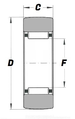 RSTO 15, Yoke Type Support Roller with a 20mm bore - Premium Range Schematic