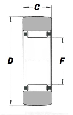 RSTO 20, Yoke Type Support Roller with a 25mm bore - Premium Range Schematic