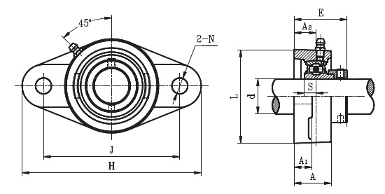 SFT 2 EC ( SAFL 211 32 ) - Oval Flange Unit with a 2 inch bore - TR Brand Schematic