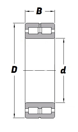 SL 01 4916, Full Complement Cylindrical Roller Bearing with a 80mm bore - Premium Range Schematic