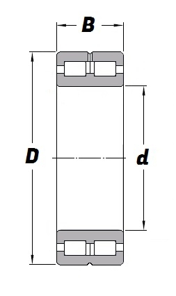 SL 01 4918, Full Complement Cylindrical Roller Bearing with a 90mm bore - Budget Range Schematic