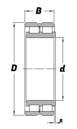 SL 02 4838, Full Complement Cylindrical Roller Bearing with a 190mm bore - Budget Range Schematic