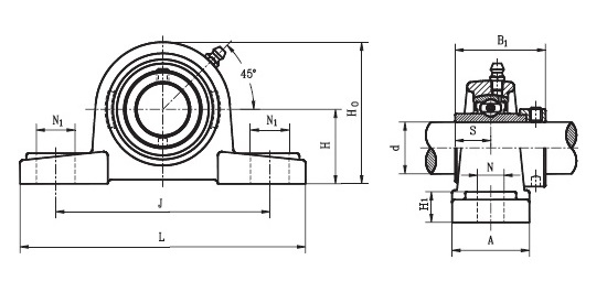 SL 50 DEC  ( NAPK 210 ) - Pillow Block Housing Unit with a 50mm bore - TR Brand Schematic