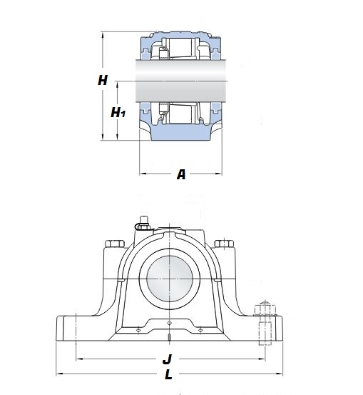 SNH 515 612, Split Pillow Block Housing for Adaptor Sleeve Mounting - Budget Range Schematic