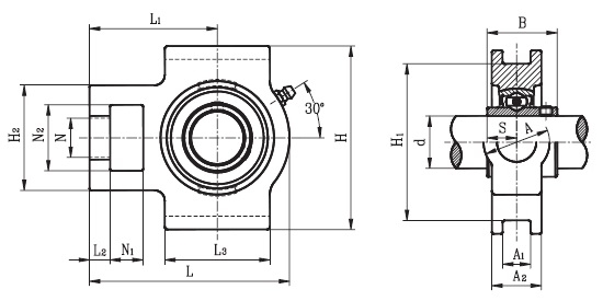 ST 1  ( UCST 205 16 )  -  Take Up Unit with a 1 inch bore - TR Brand Schematic