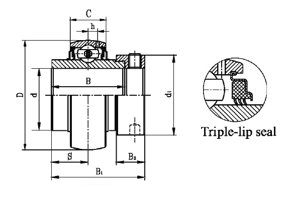 T 1040 1.1/2 DEC ( NA 208 24 R3 ) - Bearing Insert with a 1.1/2 inch bore - TR Brand Schematic