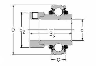 T 1040 40 DEC ( NA 208 R3 ) - 'Premium' Bearing Insert with a 40mm bore. Schematic