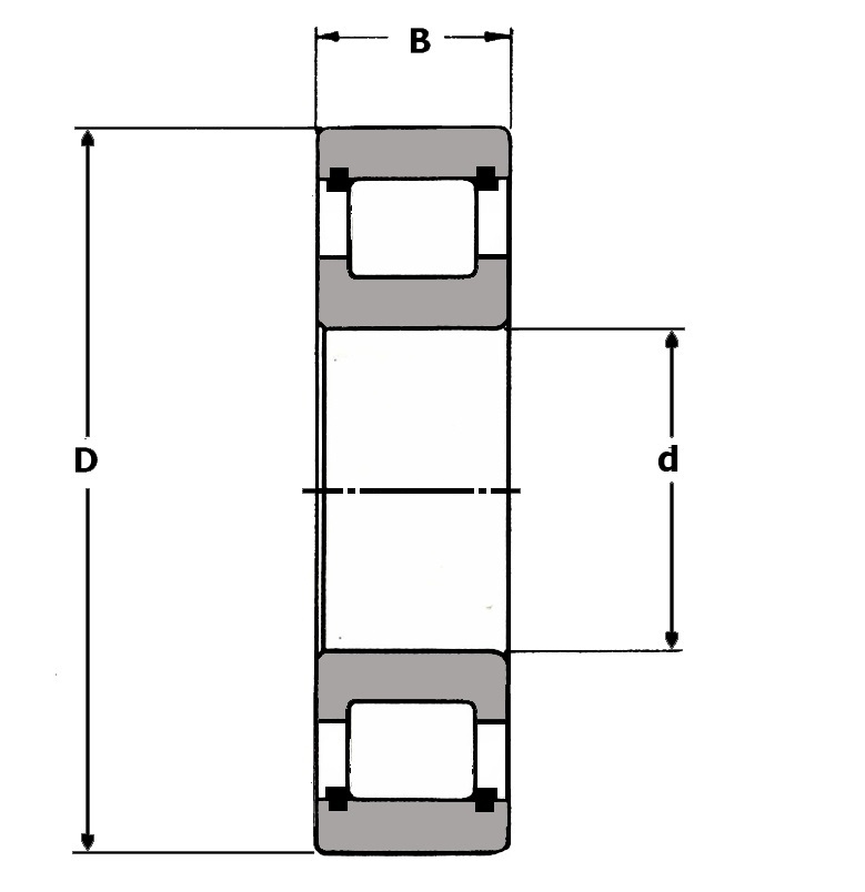 U 1205 TM, Radial Roller Bearing - Premium Brand Schematic