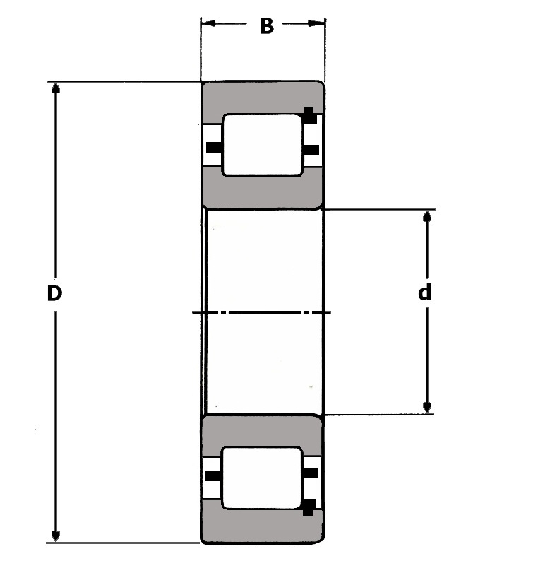U 1207 YS, Radial Roller Bearing - Premium Brand Schematic