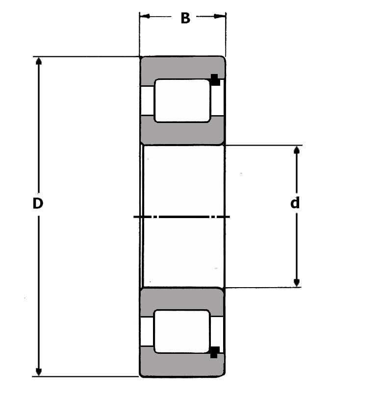 U 1221 YM, Radial Roller Bearing - Premium Brand Schematic