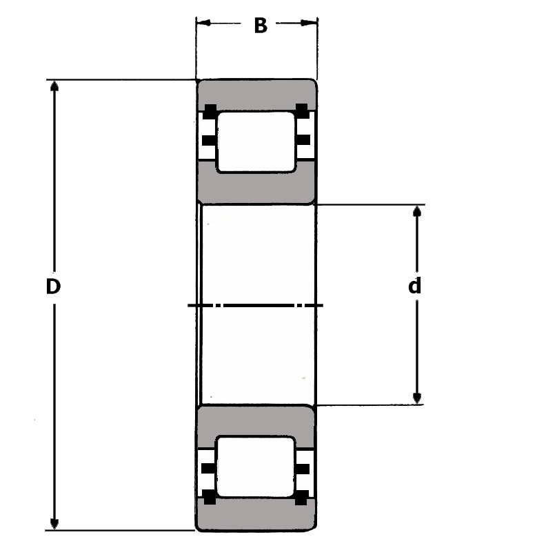 U 1307 TS, Radial Roller Bearing - Premium Brand Schematic