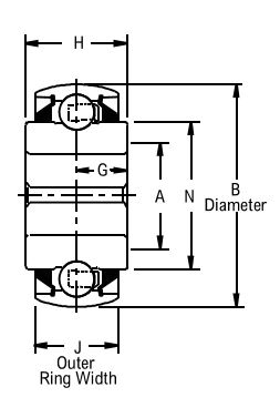 W 208 PP8, Disc Harrow Bearing with a 1.1/8 inch bore - Premium Schematic