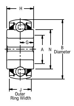 W 208 PPB 12, Disc Harrow Bearing with a 30mm bore - Premium Schematic